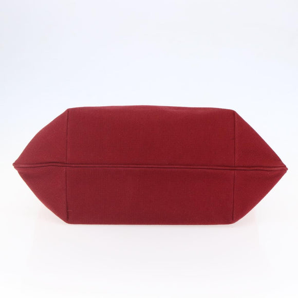 BOTTEGA VENETA Chain Tote Bag Canvas Outlet Red Auth bs29902