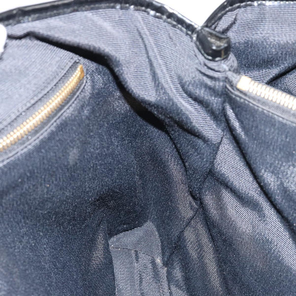 Salvatore Ferragamo Tote Bag Nylon Black Gold Auth bs29903