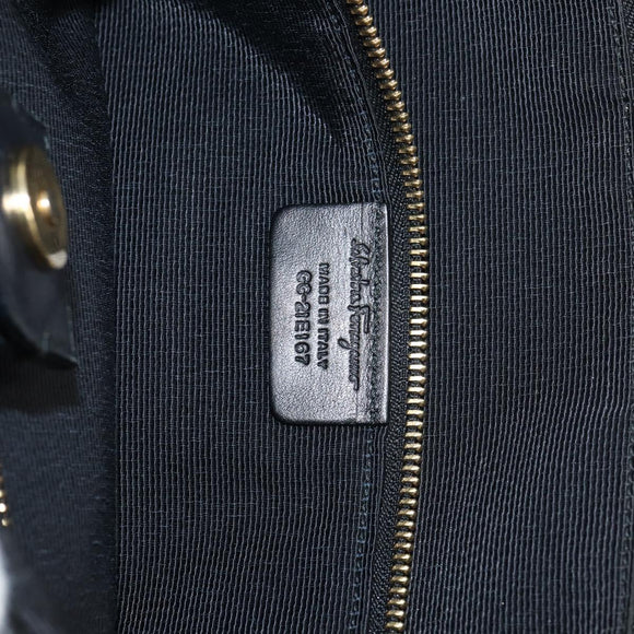 Salvatore Ferragamo Tote Bag Nylon Black Gold Auth bs29903