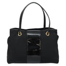Salvatore Ferragamo Tote Bag Nylon Black Gold Auth bs29903-2