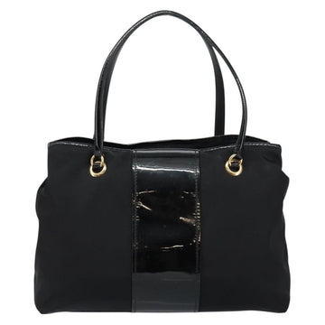 Salvatore Ferragamo Tote Bag Nylon Black Gold Auth bs29903 - 0