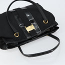 Salvatore Ferragamo Tote Bag Nylon Black Gold Auth bs29903-6