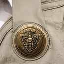 GUCCI GG Canvas Guccissima Historia Bag Leather White Gold 197019 Auth bs29904-17