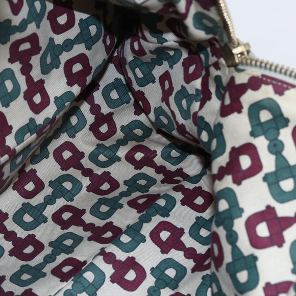 GUCCI GG Canvas Guccissima Historia Bag Leather White Gold 197019 Auth bs29904