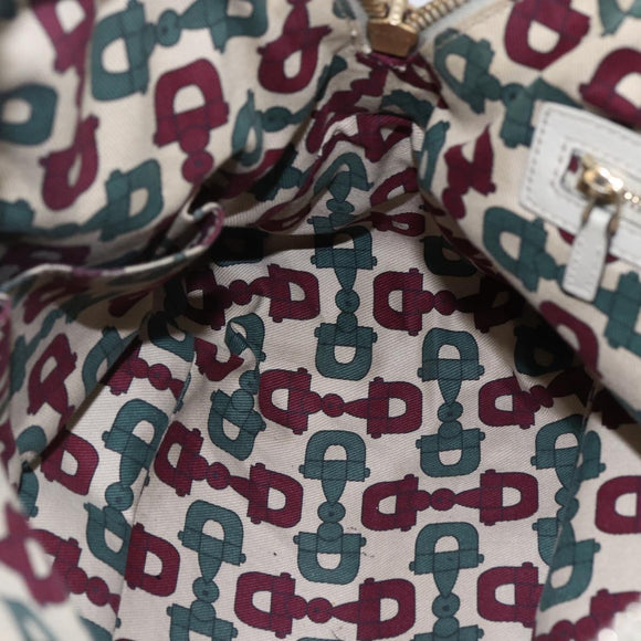 GUCCI GG Canvas Guccissima Historia Bag Leather White Gold 197019 Auth bs29904