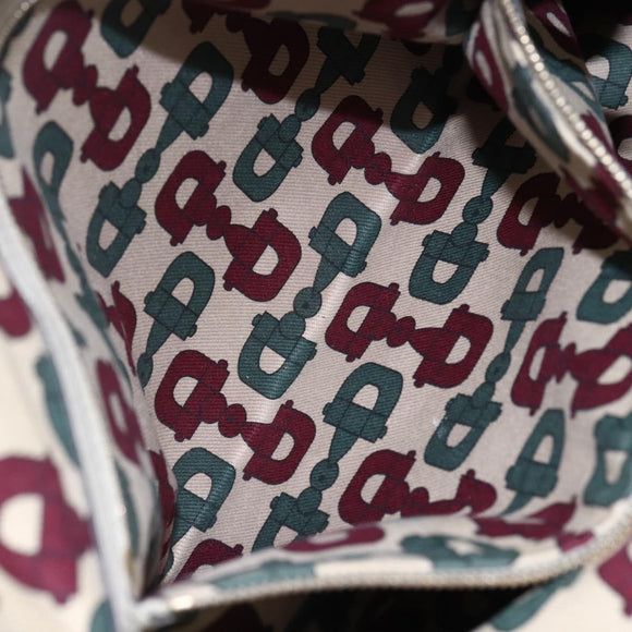 GUCCI GG Canvas Guccissima Historia Bag Leather White Gold 197019 Auth bs29904