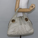 GUCCI GG Canvas Guccissima Historia Bag Leather White Gold 197019 Auth bs29904-23