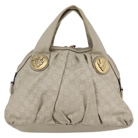 GUCCI GG Canvas Guccissima Historia Bag Leather White Gold 197019 Auth bs29904 - 0