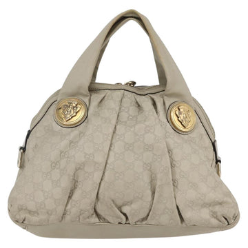 GUCCI GG Canvas Guccissima Historia Bag Leather White Gold 197019 Auth bs29904 - 0