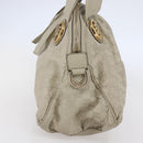 GUCCI GG Canvas Guccissima Historia Bag Leather White Gold 197019 Auth bs29904-4