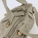 GUCCI GG Canvas Guccissima Historia Bag Leather White Gold 197019 Auth bs29904-6