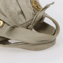 GUCCI GG Canvas Guccissima Historia Bag Leather White Gold 197019 Auth bs29904-7