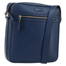 GUCCI Diamante Shoulder Bag Leather Blue Gold 201443 Auth bs29905-1