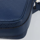 GUCCI Diamante Shoulder Bag Leather Blue Gold 201443 Auth bs29905-12