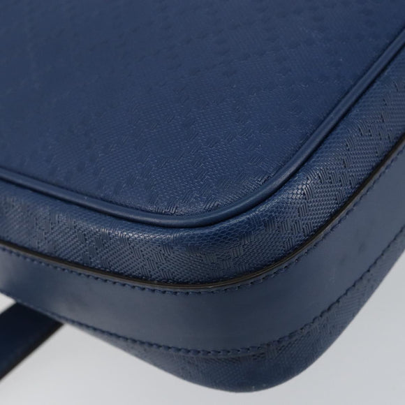 GUCCI Diamante Shoulder Bag Leather Blue Gold 201443 Auth bs29905