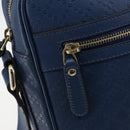 GUCCI Diamante Shoulder Bag Leather Blue Gold 201443 Auth bs29905-15