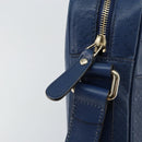 GUCCI Diamante Shoulder Bag Leather Blue Gold 201443 Auth bs29905-16