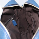 GUCCI Diamante Shoulder Bag Leather Blue Gold 201443 Auth bs29905-19