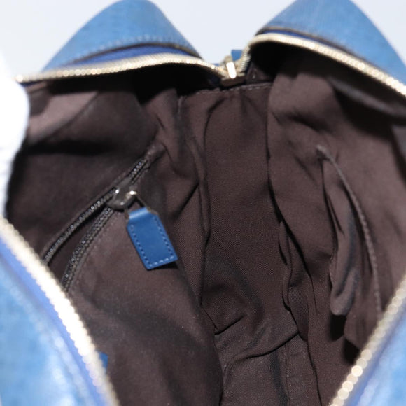 GUCCI Diamante Shoulder Bag Leather Blue Gold 201443 Auth bs29905