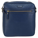 GUCCI Diamante Shoulder Bag Leather Blue Gold 201443 Auth bs29905-2