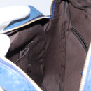 GUCCI Diamante Shoulder Bag Leather Blue Gold 201443 Auth bs29905-20