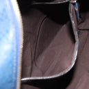 GUCCI Diamante Shoulder Bag Leather Blue Gold 201443 Auth bs29905-21