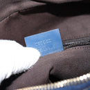 GUCCI Diamante Shoulder Bag Leather Blue Gold 201443 Auth bs29905-23