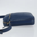 GUCCI Diamante Shoulder Bag Leather Blue Gold 201443 Auth bs29905-5