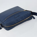 GUCCI Diamante Shoulder Bag Leather Blue Gold 201443 Auth bs29905-6