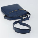 GUCCI Diamante Shoulder Bag Leather Blue Gold 201443 Auth bs29905-7