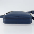 GUCCI Diamante Shoulder Bag Leather Blue Gold 201443 Auth bs29905-9