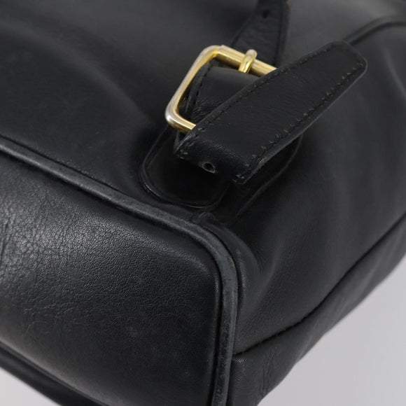 GUCCI Bamboo Backpack Leather Black Gold 003 2058 0030 Auth bs29906