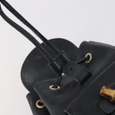 GUCCI Bamboo Backpack Leather Black Gold 003 2058 0030 Auth bs29906-20