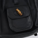 GUCCI Bamboo Backpack Leather Black Gold 003 2058 0030 Auth bs29906-24