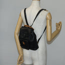 GUCCI Bamboo Backpack Leather Black Gold 003 2058 0030 Auth bs29906-26