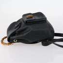 GUCCI Bamboo Backpack Leather Black Gold 003 2058 0030 Auth bs29906-4