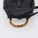 GUCCI Bamboo Backpack Leather Black Gold 003 2058 0030 Auth bs29906-6