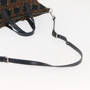 PRADA Tote Bag Canvas 2way Navy Brown Auth bs29907-9