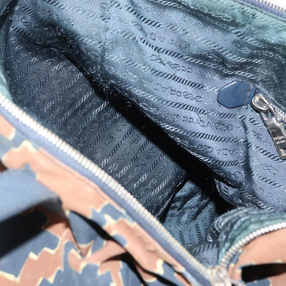 PRADA Tote Bag Canvas 2way Navy Brown Auth bs29907