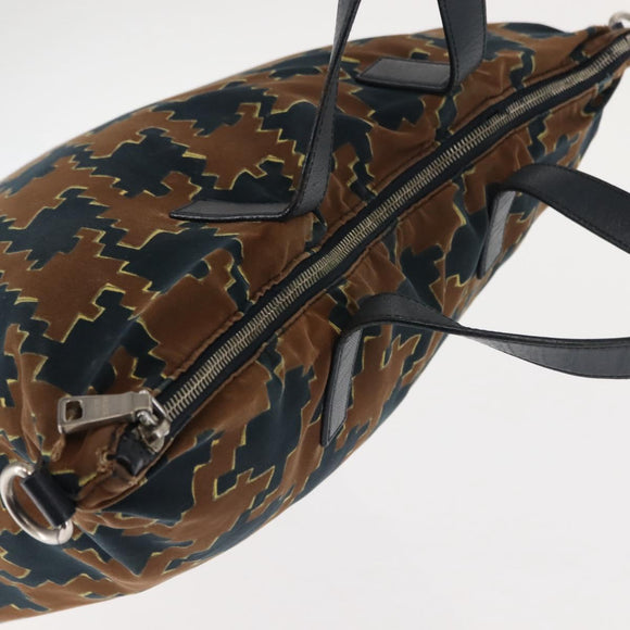 PRADA Tote Bag Canvas 2way Navy Brown Auth bs29907