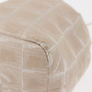 CHANEL New Travel Line Pouch Nylon Beige CC Auth bs29909-14