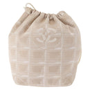 CHANEL New Travel Line Pouch Nylon Beige CC Auth bs29909-2
