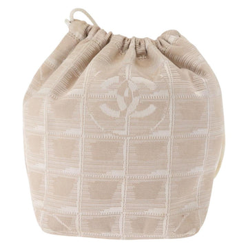 CHANEL New Travel Line Pouch Nylon Beige CC Auth bs29909 - 0