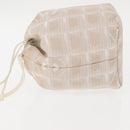 CHANEL New Travel Line Pouch Nylon Beige CC Auth bs29909-4