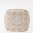 CHANEL New Travel Line Pouch Nylon Beige CC Auth bs29909-5