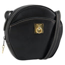 CELINE Shoulder Bag Leather Black Gold Auth bs29910-1
