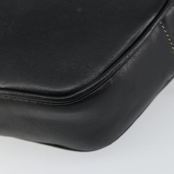 CELINE Shoulder Bag Leather Black Gold Auth bs29910