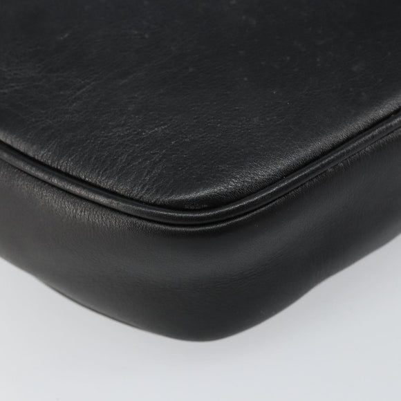 CELINE Shoulder Bag Leather Black Gold Auth bs29910