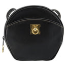 CELINE Shoulder Bag Leather Black Gold Auth bs29910-13