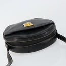 CELINE Shoulder Bag Leather Black Gold Auth bs29910-6